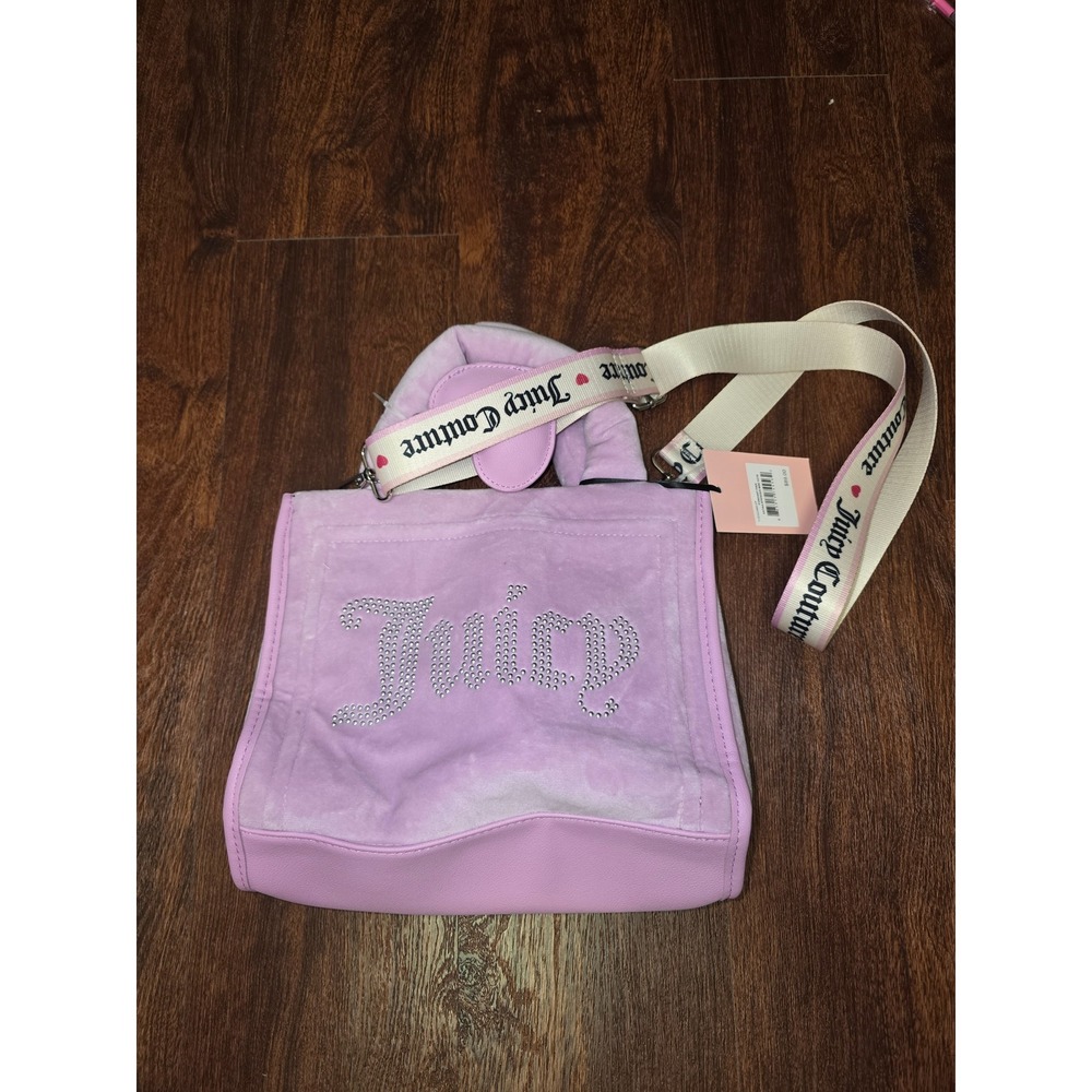 Juicy Couture Extra Spender Mini Tote Fondant Pink Velour Rhinestone NWT